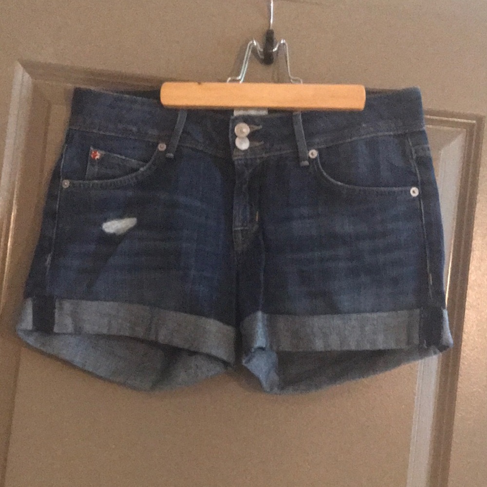 Hudson Cuffed Denim Shorts with Flap Pockets Sz 26